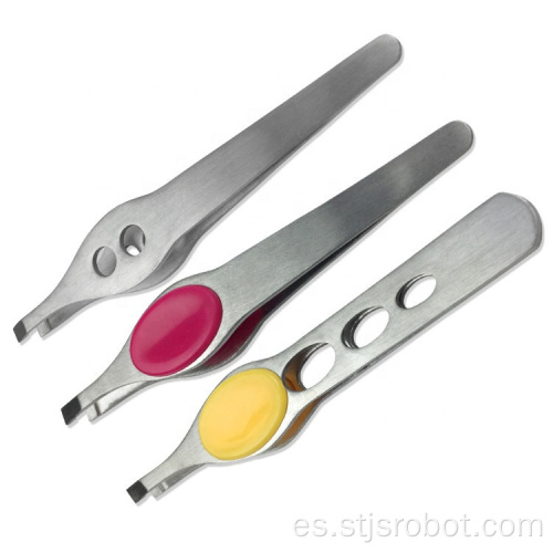 Pinzas para cejas de acero inoxidable, clip para cejas, tres agujeros y clip para cejas